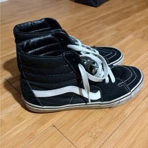 Kids Black and White High-Top Sneakers
